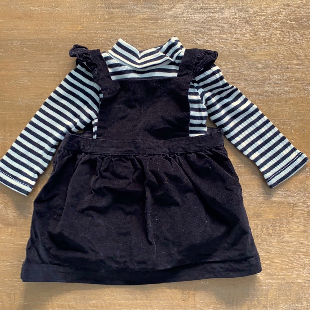 Baby GAP - turtleneck and matching black velvet dress, size 6-12 months